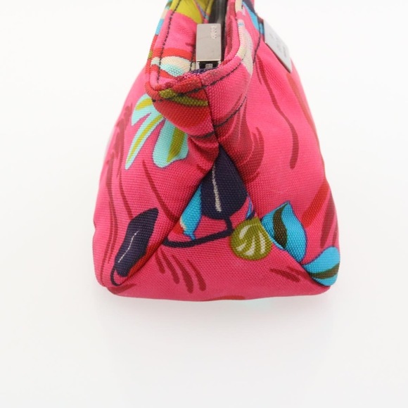 GUCCI Floral Pouch Nylon Pink Auth fm1065